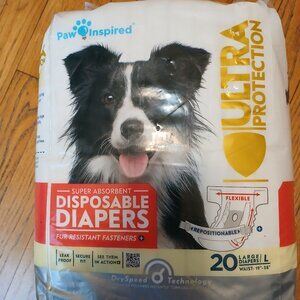 Paw Inspired Super Absorbent Doggie Disposable Diapers L